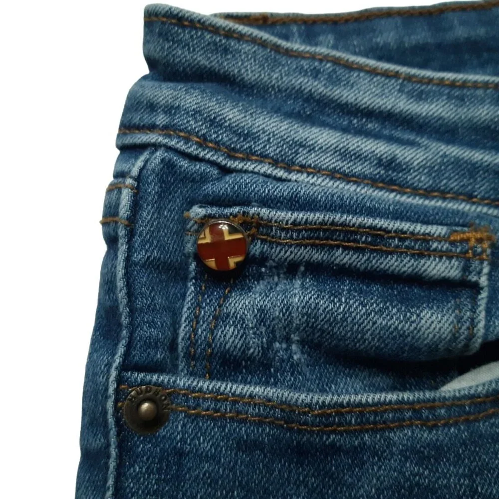 Hudson Jeans Girls 10 Blue Straight Leg Stretch Medium Wash 22 in‎ Inseam